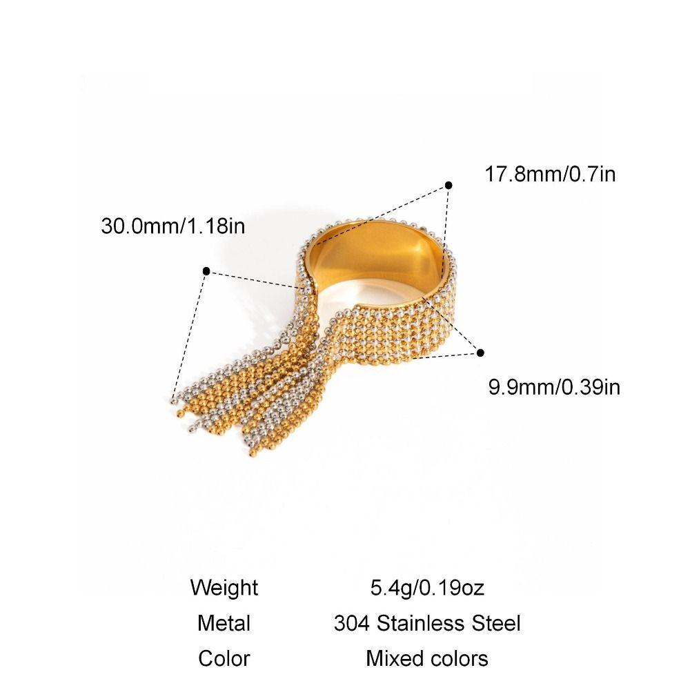 Řetízkový třásňový přívěsek Otevřené kroužky Zlatý Stříbrný Nastavitelný řetízkový prsten Stylový prsten na prst Dárek