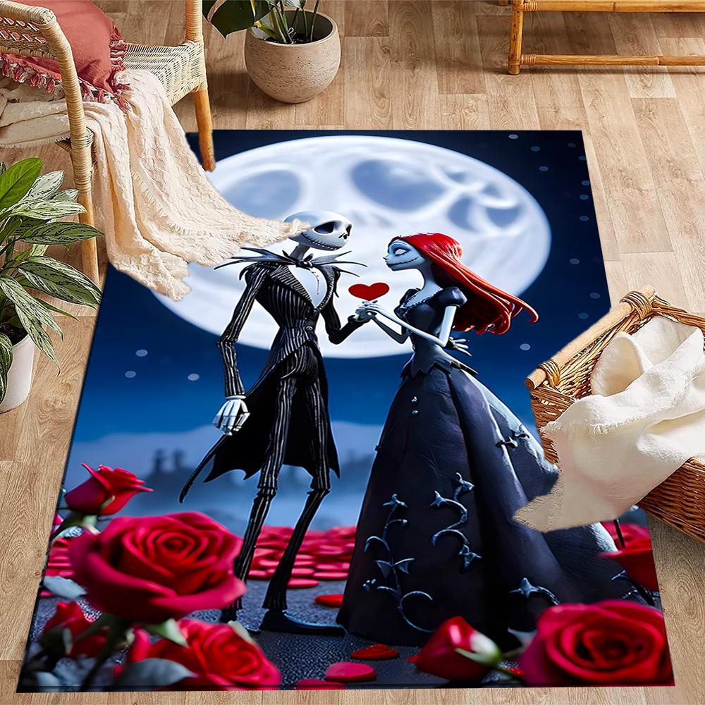 Tappeti Antiscivolo a Tema Nightmare Before Christmas - Decorazioni per la Casa in Poliestere, Adatti per Camere da Letto, Soggiorni, Ingressi, Studi e Decorazioni