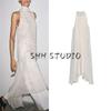 Spring and Summer New Women Clothes Bowknot Decoration Asymmetric Hem Polka Dot Hanging Collar Dress 5289042
