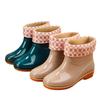 Rain boots women's low tube non-slip fashion kitchen women's rain shoes short tube fashion water shoes beef tendon sole adult water shoes
