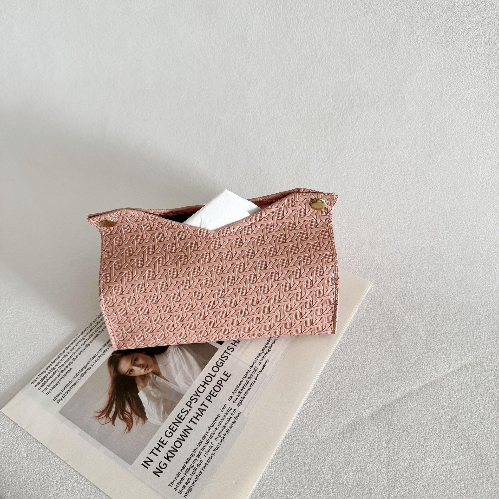 

Elegant Home Tissue Box - Decorative Pull-out Design for Living Room, Dining Table, and Bathroom 20*12*13 cm рожевий
