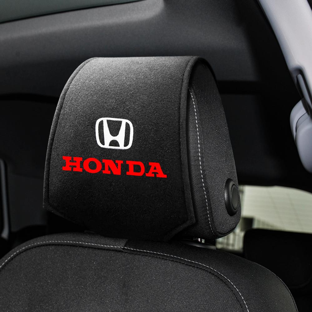 GNTYA1 1/2pc Car Headrest Cover Seat Head Pillow Headrest Cover For Honda Mugen Civic TYPE-R Accord Fit Jazz CRV BRV HRV Insight Pilot