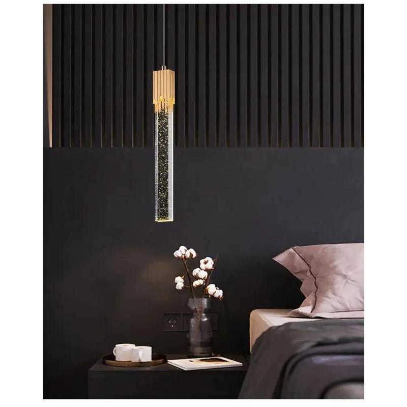 Modern Crystal Pendant Lamps Home Decor Bedside Hanging Light for Living Room  Bedroom Ceiling Chandelier Lights