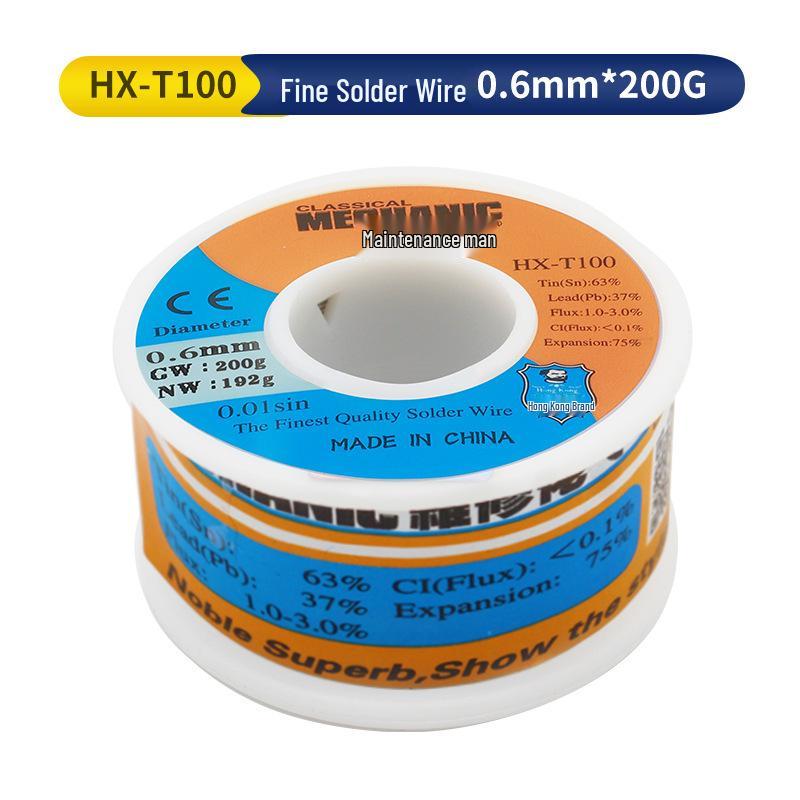 Repairman Rosin Core Solder Wire, 0.8mm, High-Brightness, Lead-Free, 0.5/0.6mm Options Available