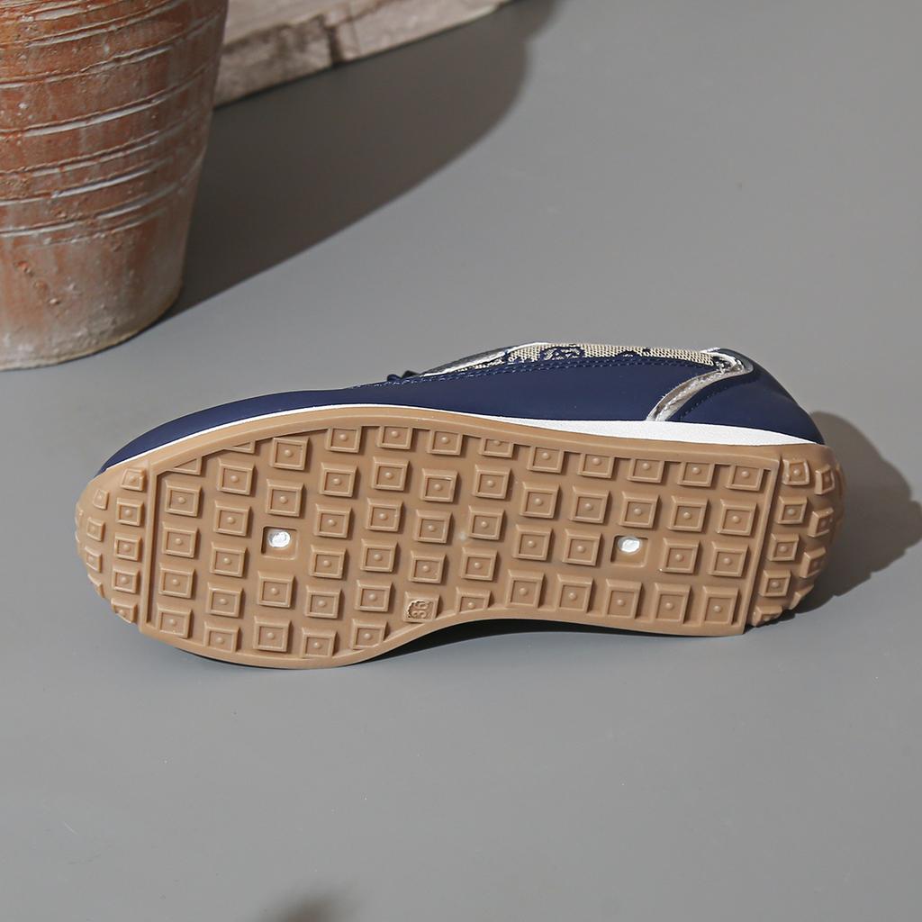 Fashion Fashion Platform Sneakers Women Round Toe Lace Up Sports Shoes Contrast Color Woman 2025 Spring Comfortable Walking Shoe CANVAS