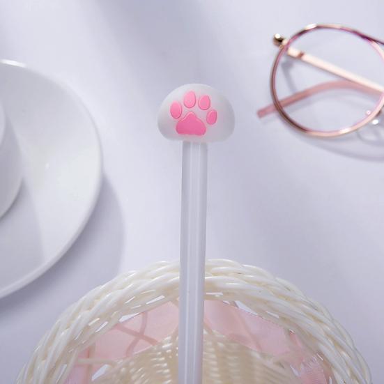0.5mm Black Ink Cute Cat Head Paw Gel Ink Pen Stationery Office School Supplies