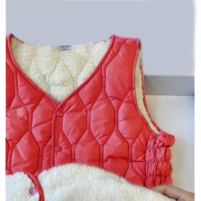 

Vest Korean Outer Wear with Fleece Thickened Lamb Fleece Top Women s Warm Vest 5XL