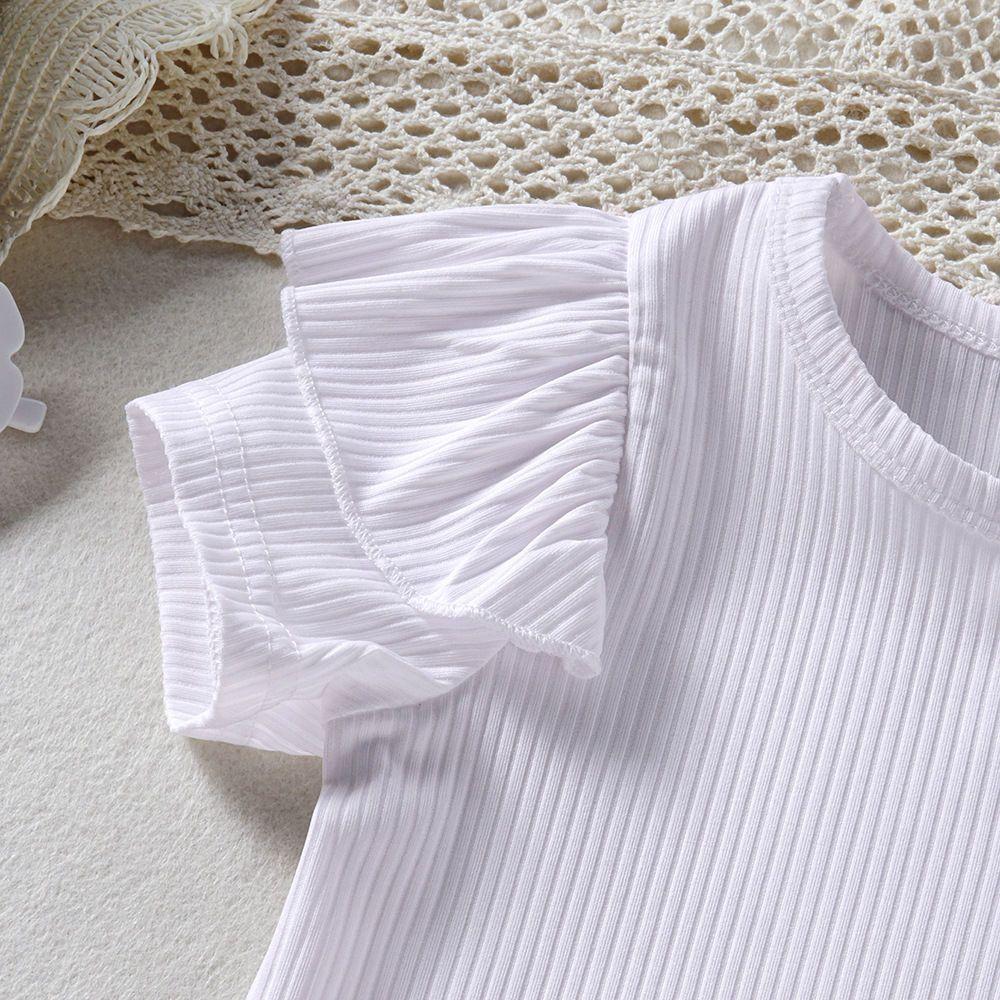 Girls' Suit Summer Fashion Short-sleeved T-shirt Cute Shorts Two-piece Set Plain Casual Loose Thin Suit