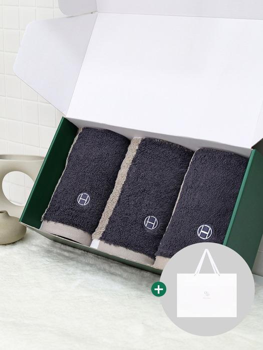 

Songwol Towel 1 Percent Ash Grid 250g 40 Count Mini Bath Towel 3P Ashgrid