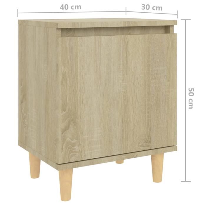 VidaXL Table de chevet avec pieds en bois Chêne sonoma 40x30x50 cm