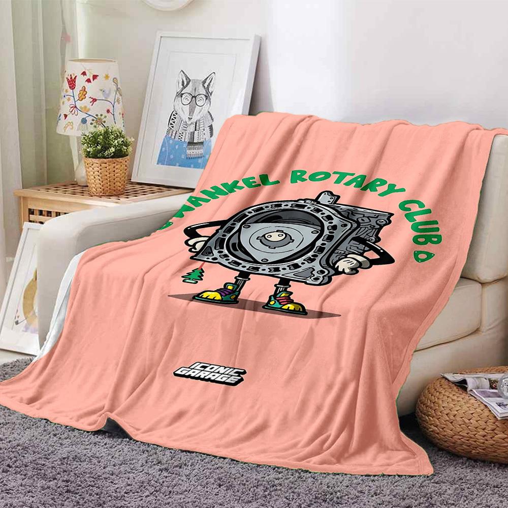 

1pc Wankel Rotary Club Soft Flannel All Season Throw for Home, Office, Outdoor UseDurable Comfort Soft Warm Throw for Home 80x120cm