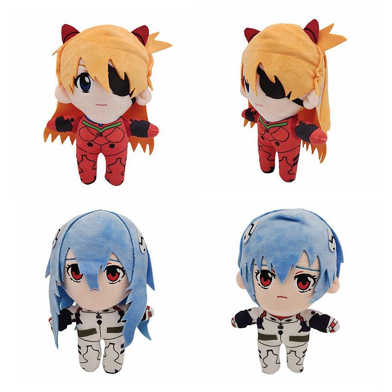Novo Fofo Neon Genesis Evangelion Pelúcia Asuka Langley Soryu e Rei Ayanami Boneca Macia de Pelúcia Personagens de Anime EVA Pelúcias para Fãs Presente de Aniversário para Crianças