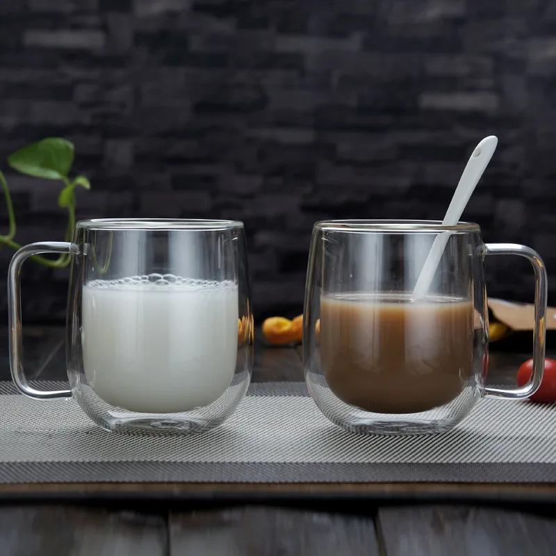 350ml Heat-Resistant Double Wall Glass Mug Beer Coffee Cup Set Espresso Glass Mugs Hot Milk Cup Glassware Tumbler Cups Drinkware