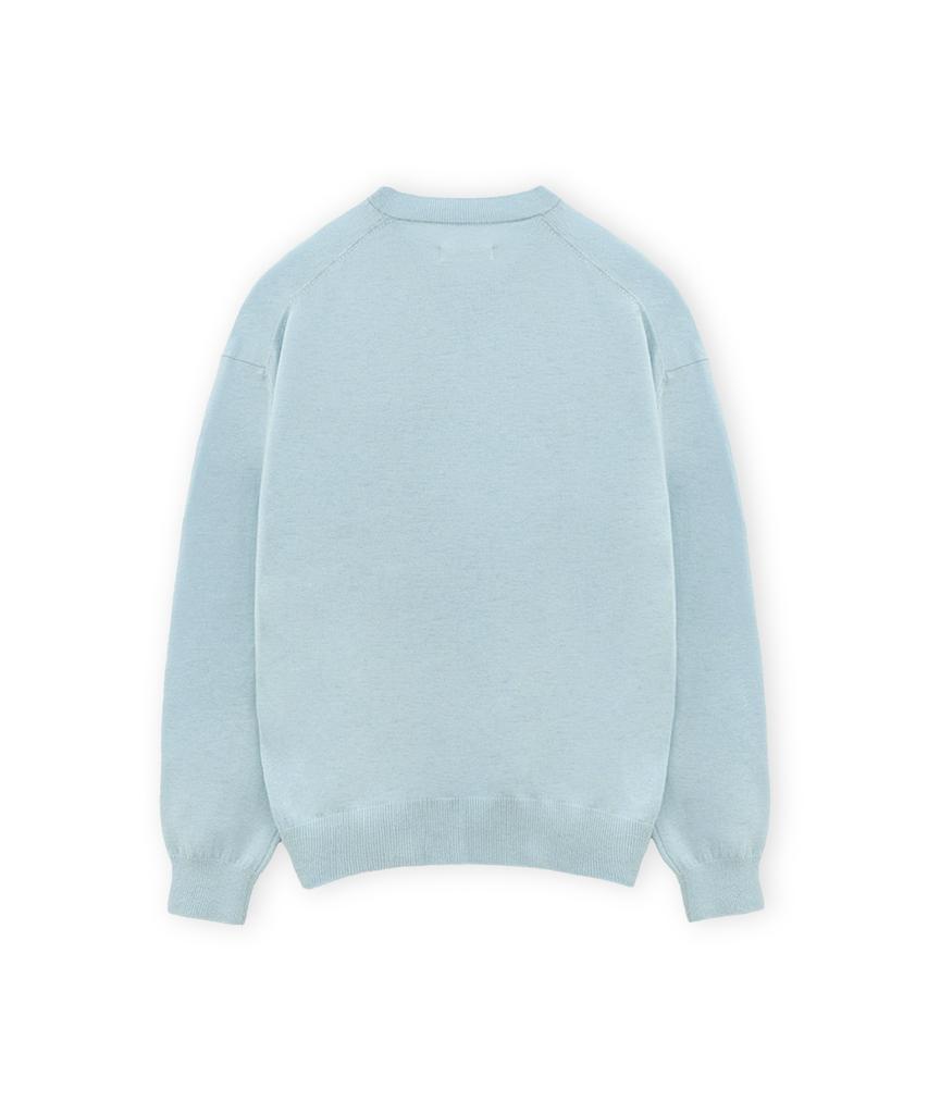 BROWNYARD W Extra Super Fine V-Neck Knit, Light Blue