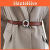 Leather Ladies Slim Waist Belt With Alloy Clasp For Modern Casual And Work Looks