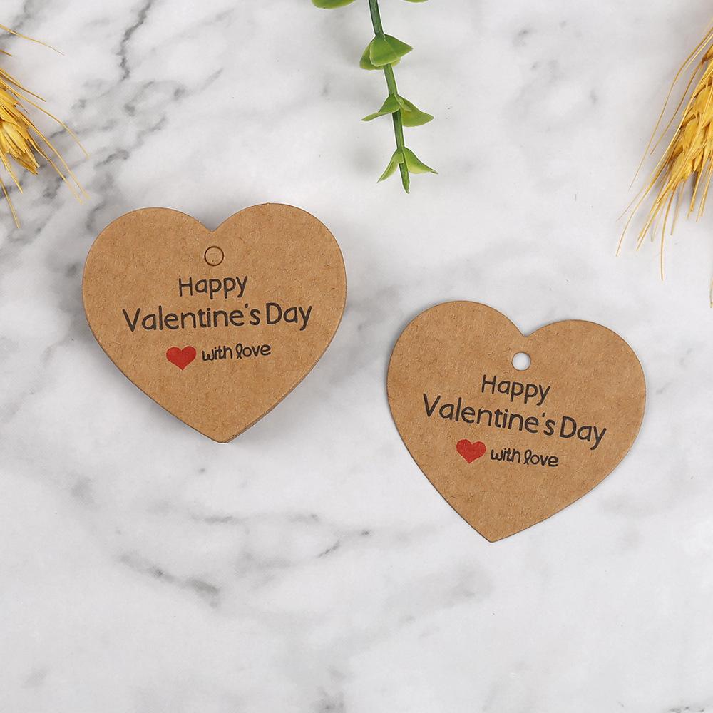 2026 Valentine's Day Heart-shaped Kraft Paper Gift Tag