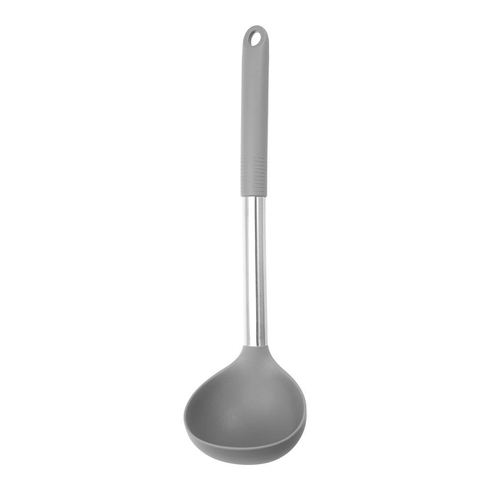 Silicone Kitchen Utensils Stainless Steel Handle Non Stick Pot Kitchenware Cooking Tool Heat-resistant Soup Spoons