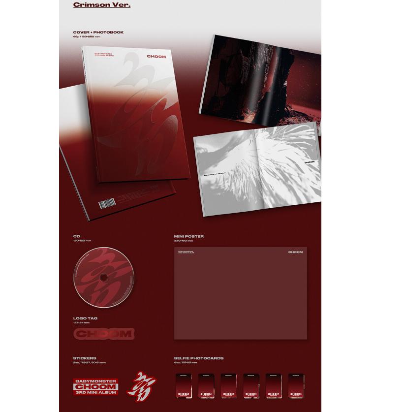 [pre-order] BABYMONSTER – 3rd Mini Album [CHOOM] (Crimson / Metallic / Prism Ver.) (3 Set / Version Option)