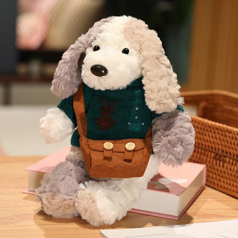 Adorable 30cm Cream Plush Dog Doll With Cute Outfits Perfect For Kids Gifts