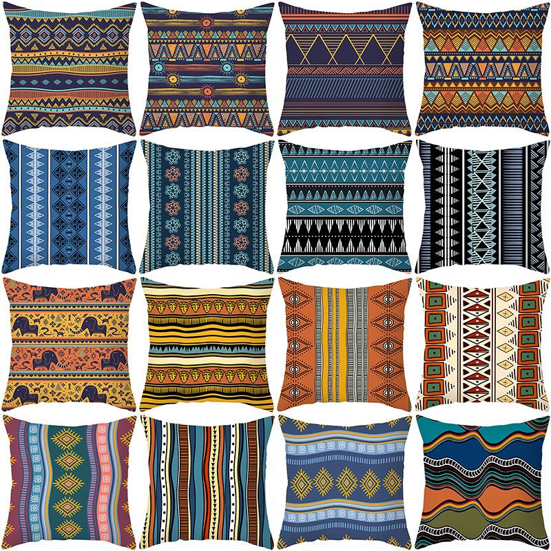Geometric Pillow Abstract Stripe Cushion Cover Ethnic Style Office Sofa Pillowcase Home Decor Pillowcase