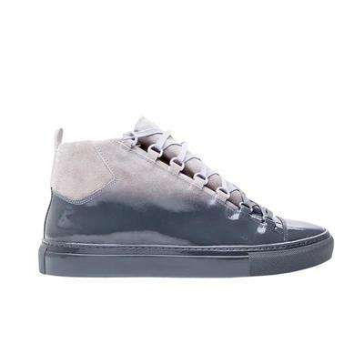 LUXSOLE Street Style Men High-Top Sneakers Mixed Colors Genuine Leather Lace-Up Sports Shoes Outdoor Trendy Versatile Casual Board Shoes