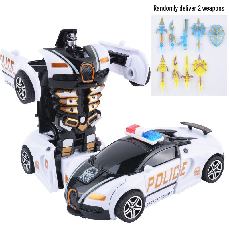 Children's Deformation Toy Car - One-Key Inertia Impact Puzzle Vehicle