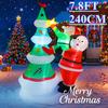 7.8FT Xmas Holiday Inflatable Yard Decor Santa Elf Decorating Tree LED Lit Christmas Decoration Toy Supplies Home Ornaments Gift