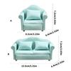 Living Room Sofa Set 1/12 Scale Wooden Base Cloth Covered Mini Furniture for Doll House Accessories and Collectibles