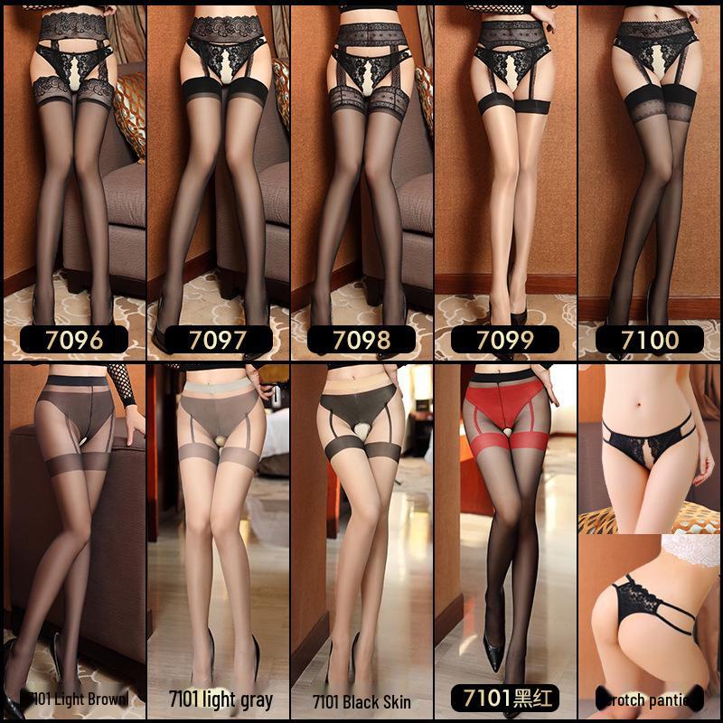 Manyan Sexy Lingerie: Garter One-Piece Sheer Stockings Collection 7096-7115