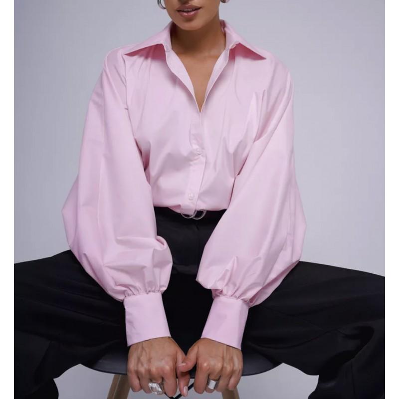 

Retro Elegant Bubble Sleeves V-neck Top Shirt European American Commuting Sexy Casual Women S