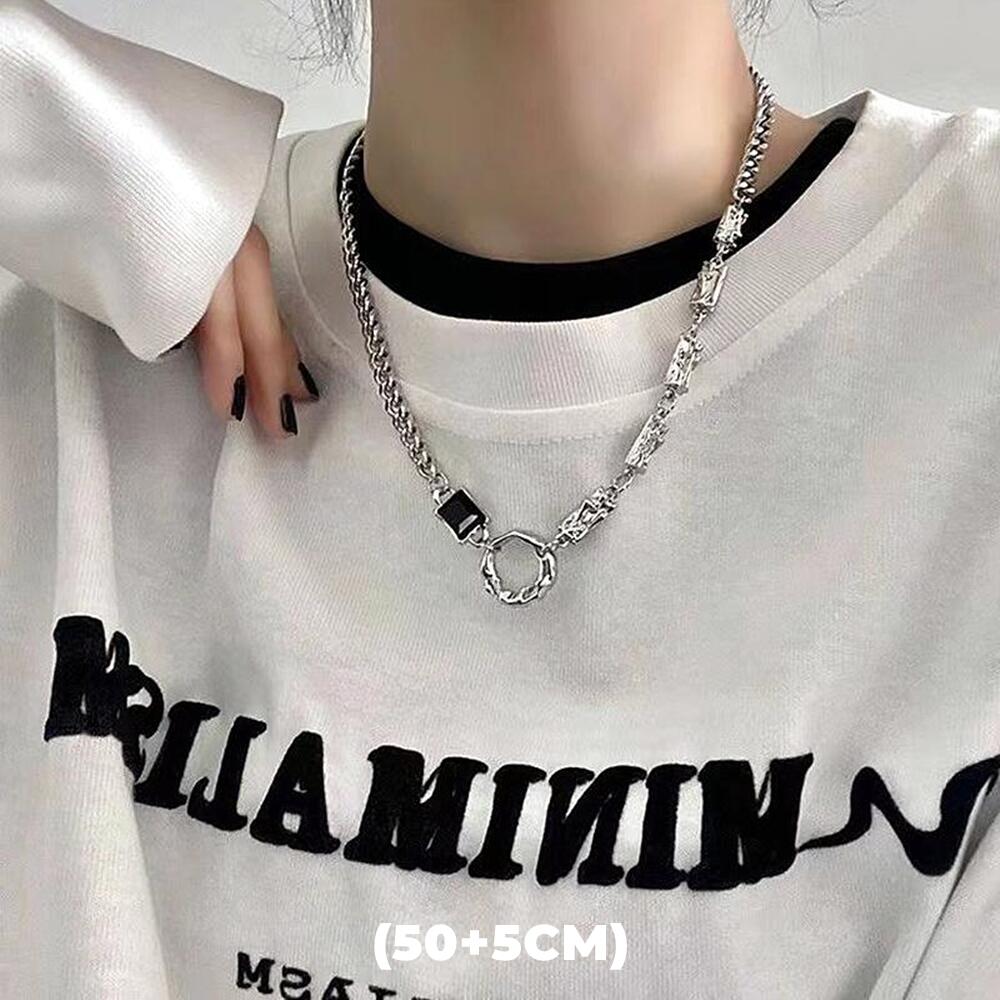 Collar de doble capa con estrella de circón estilo hip hop para hombres y mujeres, cadena colgante de acero de titanio con dije de tendencia, joyería unisex al por mayor