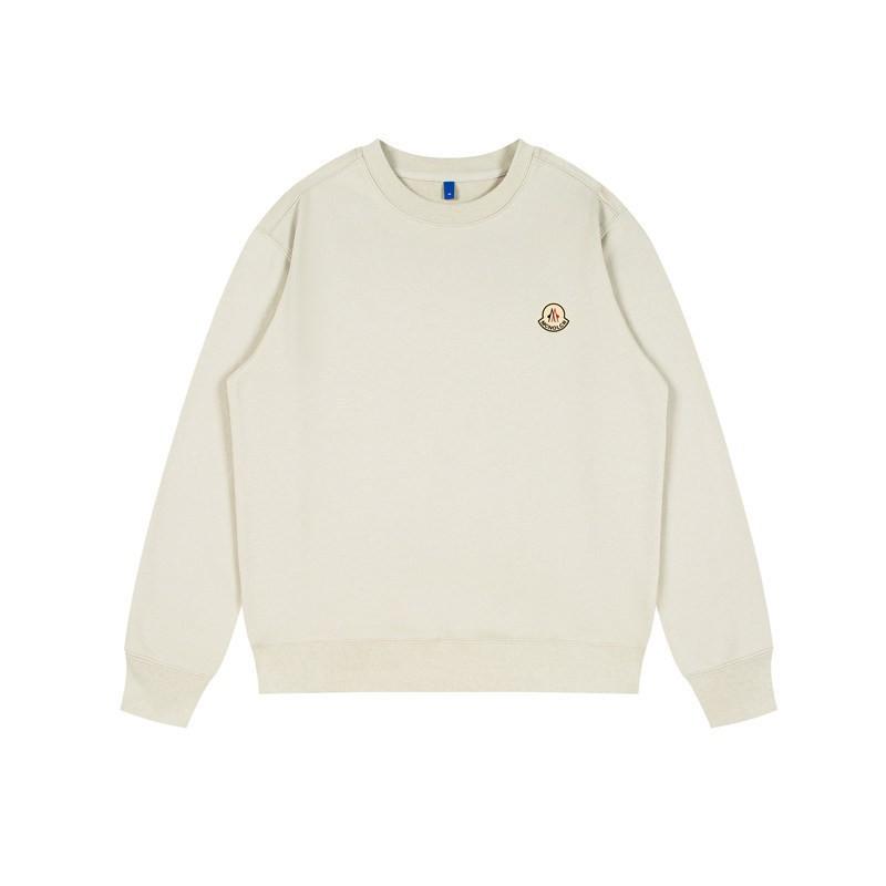 Mens Embroidered Crewneck Sweatshirt Loose Fit Heavyweight Cotton Pullover Couples All Season