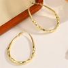 Exaggerated Golden Oval Twisted Large Ear Ring. Fashionable, Simple and Versatile.