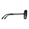 Chanel Pelle di agnello Tessuto metallico Braccio Quadrato Occhiali da sole Donna occhiali da sole Nero CH5210Q-C501-3C