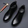 Chelsea boots men's autumn and winter leather velvet short boots British style high-top trendy versatile warm leather boots