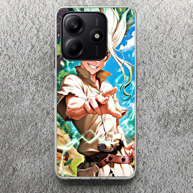 D-Dr Stone Anime Print Soft Case for Xiaomi Redmi Note 14 13 12S 11S Phone Shell 10 Pro Plus 11E 11T 12 11 10S 9 4G 5G Cover