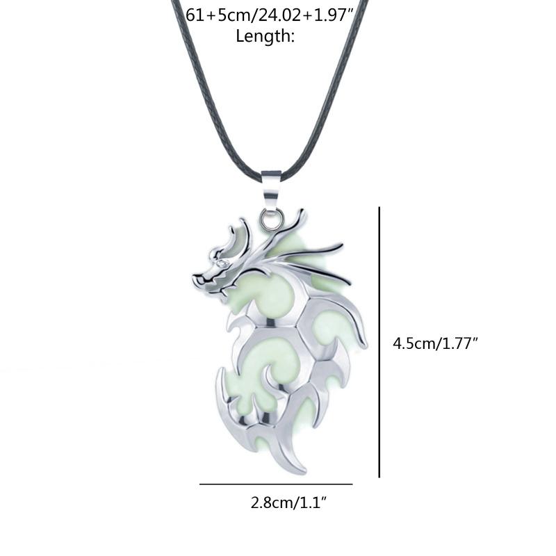 Flame Dragon Animal Necklace Pendant for Women Men Luminous Dragon Necklace Glow Dark  Dragon Jewelry Gifts