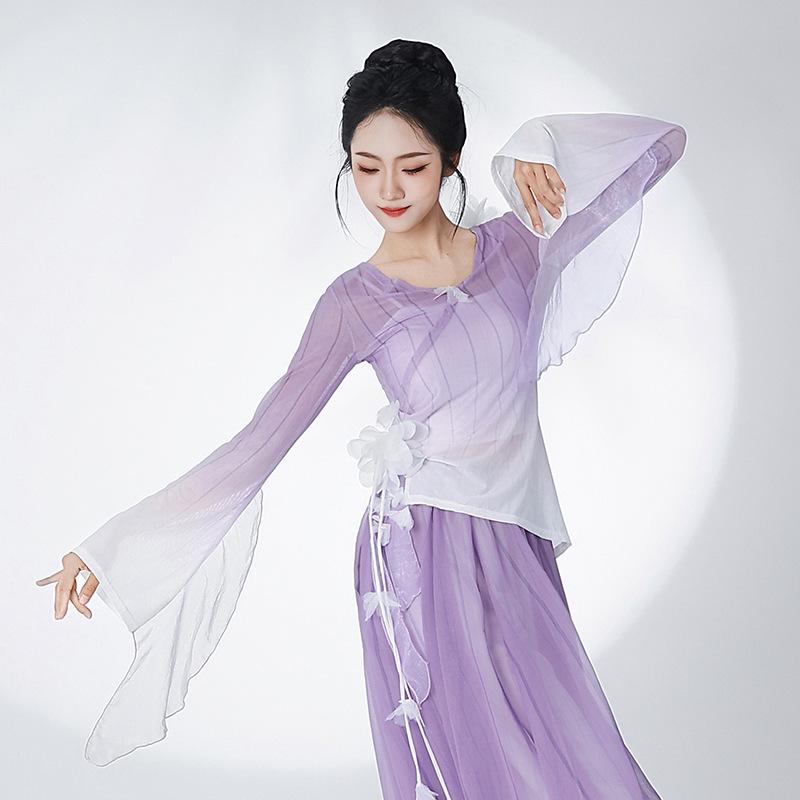 

Летнее платье для классического танца 2025 года из градиентной марли - Женский костюм для выступления с духом феи XXL