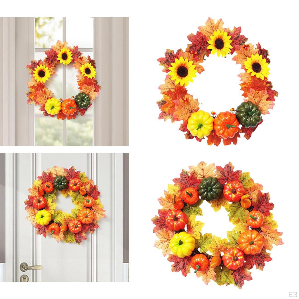 Halloween Artificial Wreath Hanging Decorations Desktop Maple Leaves Decorative