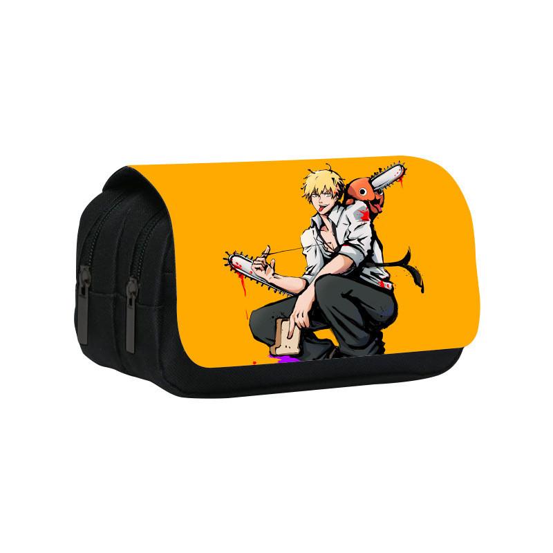 Denji Chainsaw Man Pencil Case Large Capacity Nylon Material Travel School