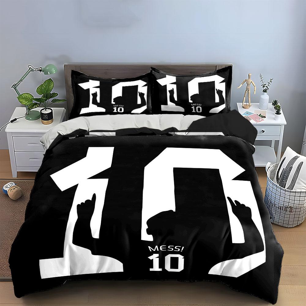 Silhouettes with "Messi 10". Bedding sets Duvet cover sets Duvet covers Pillowcases(1 * Duvet Cover 2 * Pillowcases without duvet insert)