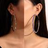 Orecchini a cerchio alla moda da 8 cm con strass per donna - Accessorio di moda brillante per festival e feste