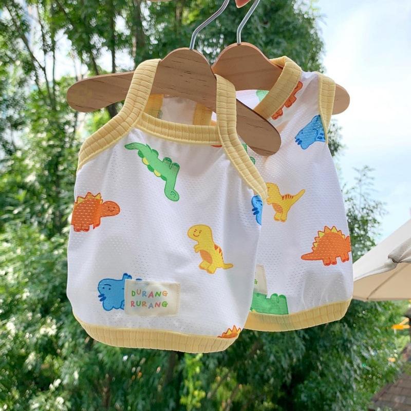 Summer Leisure Style Dinosaur Pattern Suspender Small Dog Pet Vest Clothing Model 146