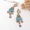   medieval vintage western retro old style irregular three-dimensional relief love fringed earrings