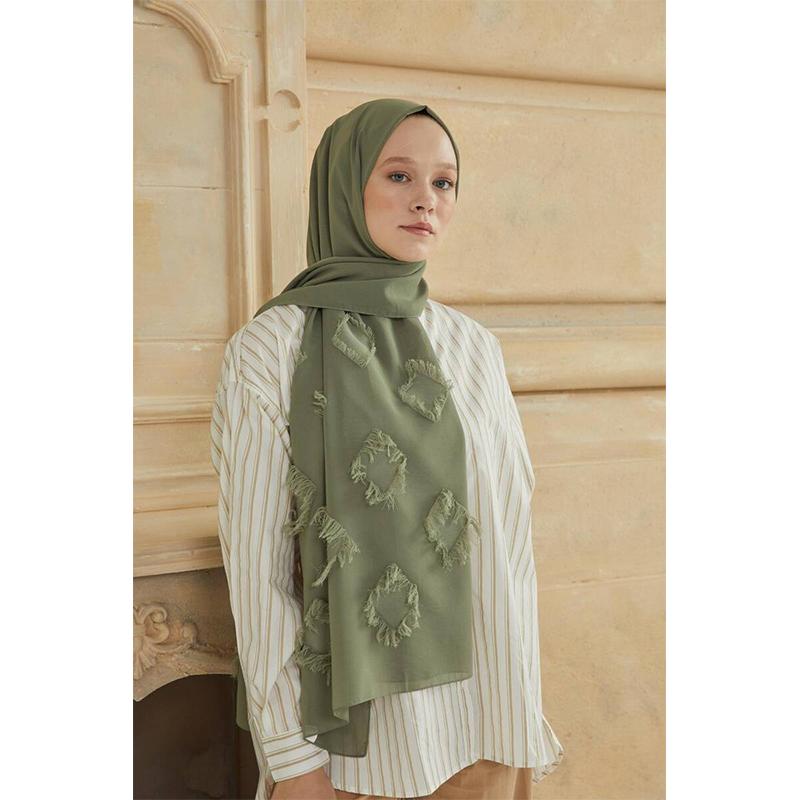 

Женская кисточка с подробным описанием Fulya Shawl Khaki
