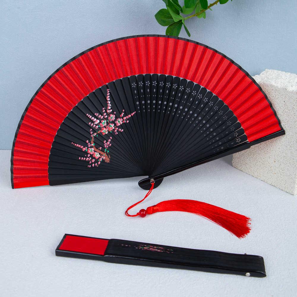 Si Yi Tang handbemalter roter Seidenfächer für Damen - Zhao Yuan Tanzdesign