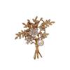 Diamond-Studded Floral Brooch In Alloy For Clothing