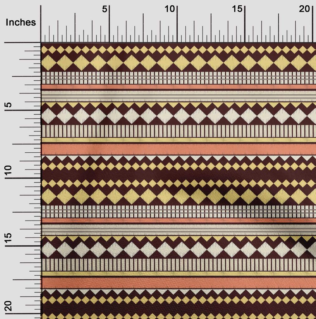 oneOone Bavlněná flex látka tmavě broskvová geometrická šicí látka na metráž s potiskem, šicí potřeby na oblečení, 40 palců