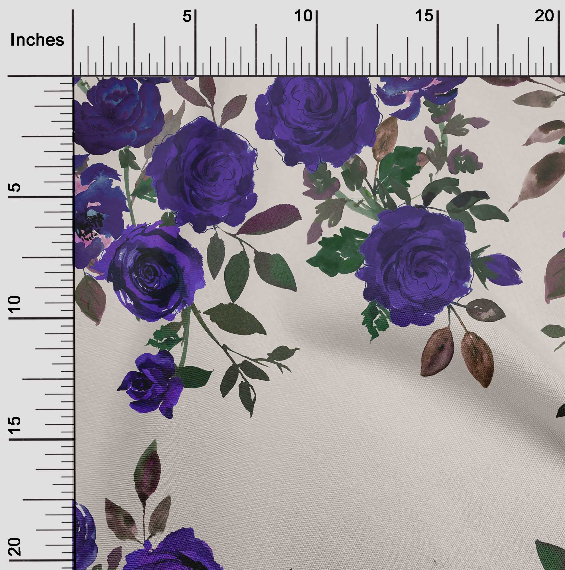 

oneOone Cotton Flex Magenta Fabric Leaves & Rose Floral Sewing Material Print Fabric By The Yard 40 Inch 42 Inch Wide - Viscose Chiffon фіолетовий