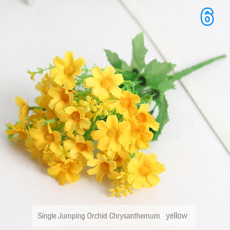 1 kytice 28 hlav umělých květin falešné hedvábné orchideje chryzantémy svatební kytice domácí zahradní párty dekorace